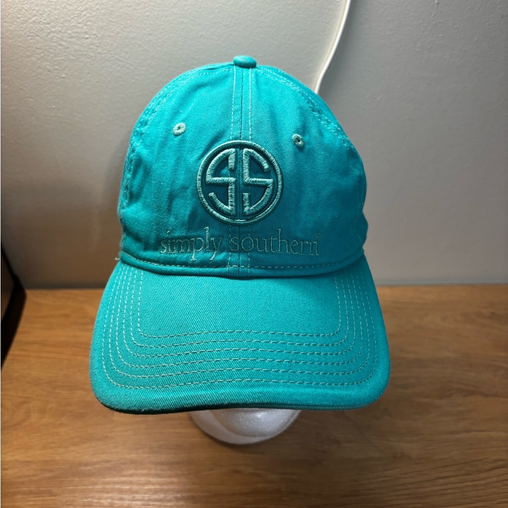 Simply Southern Women's SS Logo Teal Baseball Hat Cap One Size Adjustable